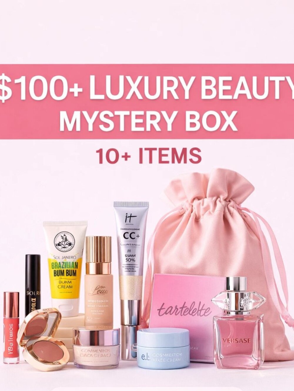 $100+ Deluxe Beauty Mystery Box | Makeup Skincare Bundle | 10+ Items